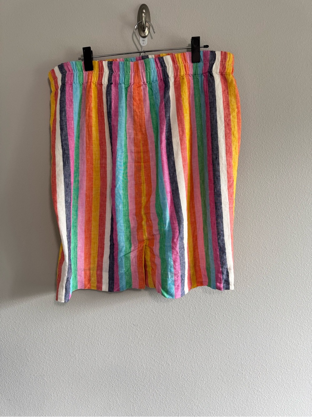 JCrew Multicolor Stripe Cotton Blend Skirt - Vibrant Rainbow - Picture 2 of 4
